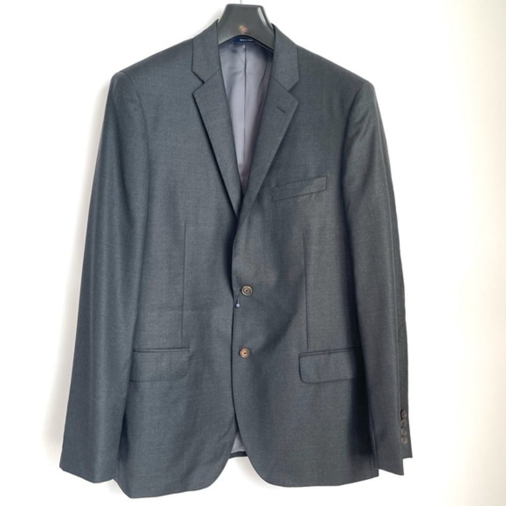 Buttoned DownTailored Fit Italian Wool Suit Jacket - Picture 4 of 13